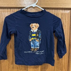 Polo Ralph Lauren Polo Bear Navy Long Sleeve Tee Size 4/4T